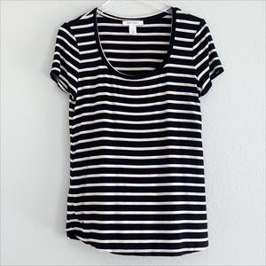 WHBM Black with White Stripe Top - Medium